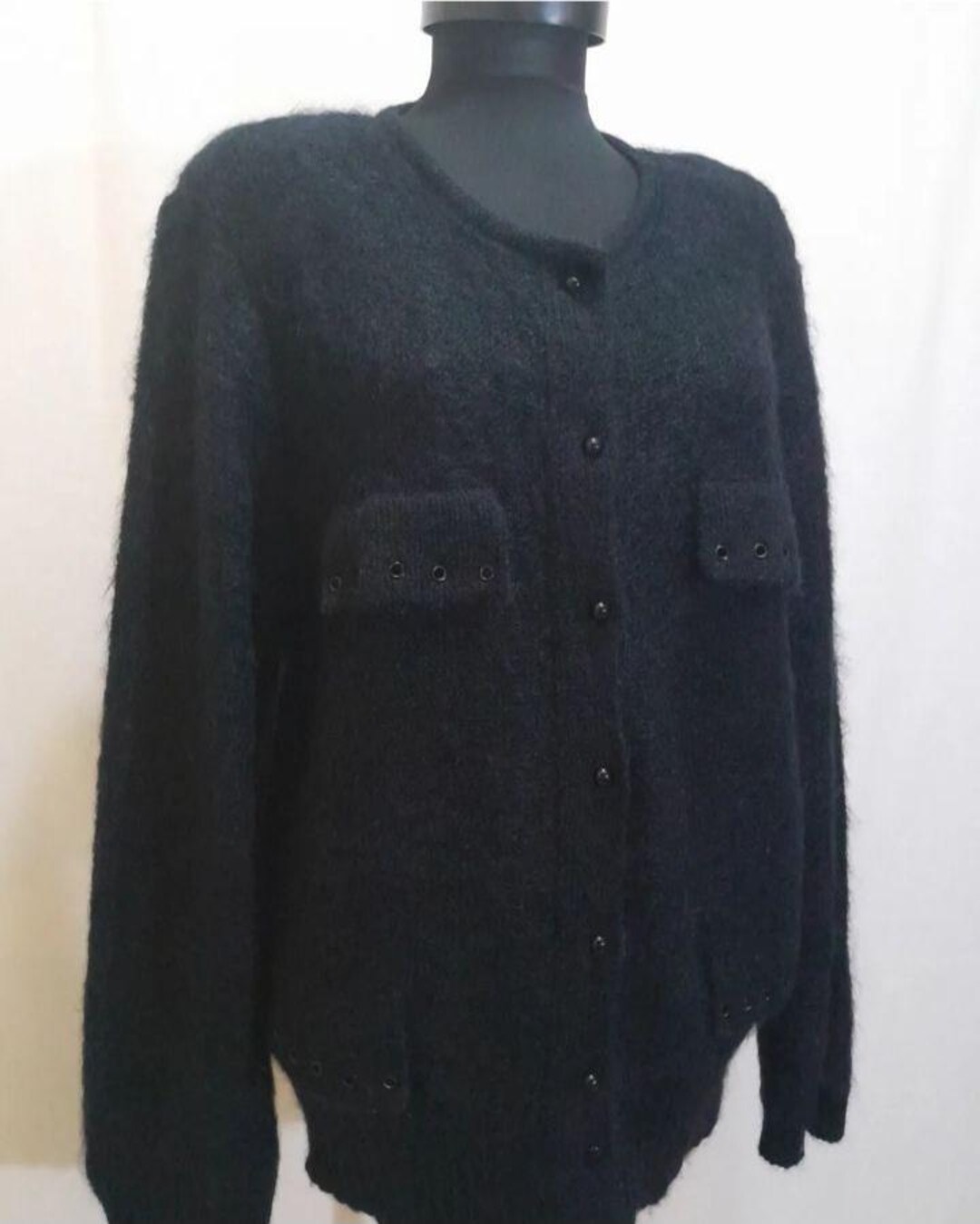 トップス VINTAGE SPECIALBLACK MOHAIR CARDIGAN Vintage Black Mohair Cardigan - Etsy