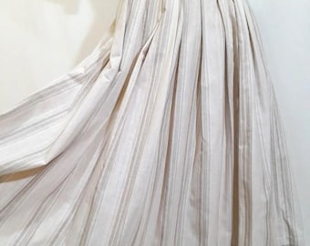 アンティーク フランス ハンドメイド ロング ブルー コットン スカート