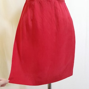 100% natural silk mini red vintage skirt