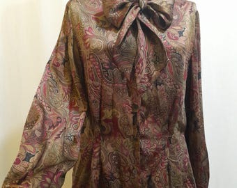 Blusa vintage in puro raso di seta