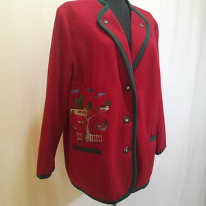Romantic vintage embroidered wool cardigan