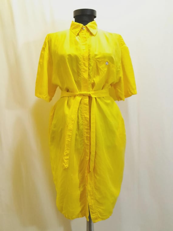 yellow satin shirt dress The Hammered Satin Shirt Dress