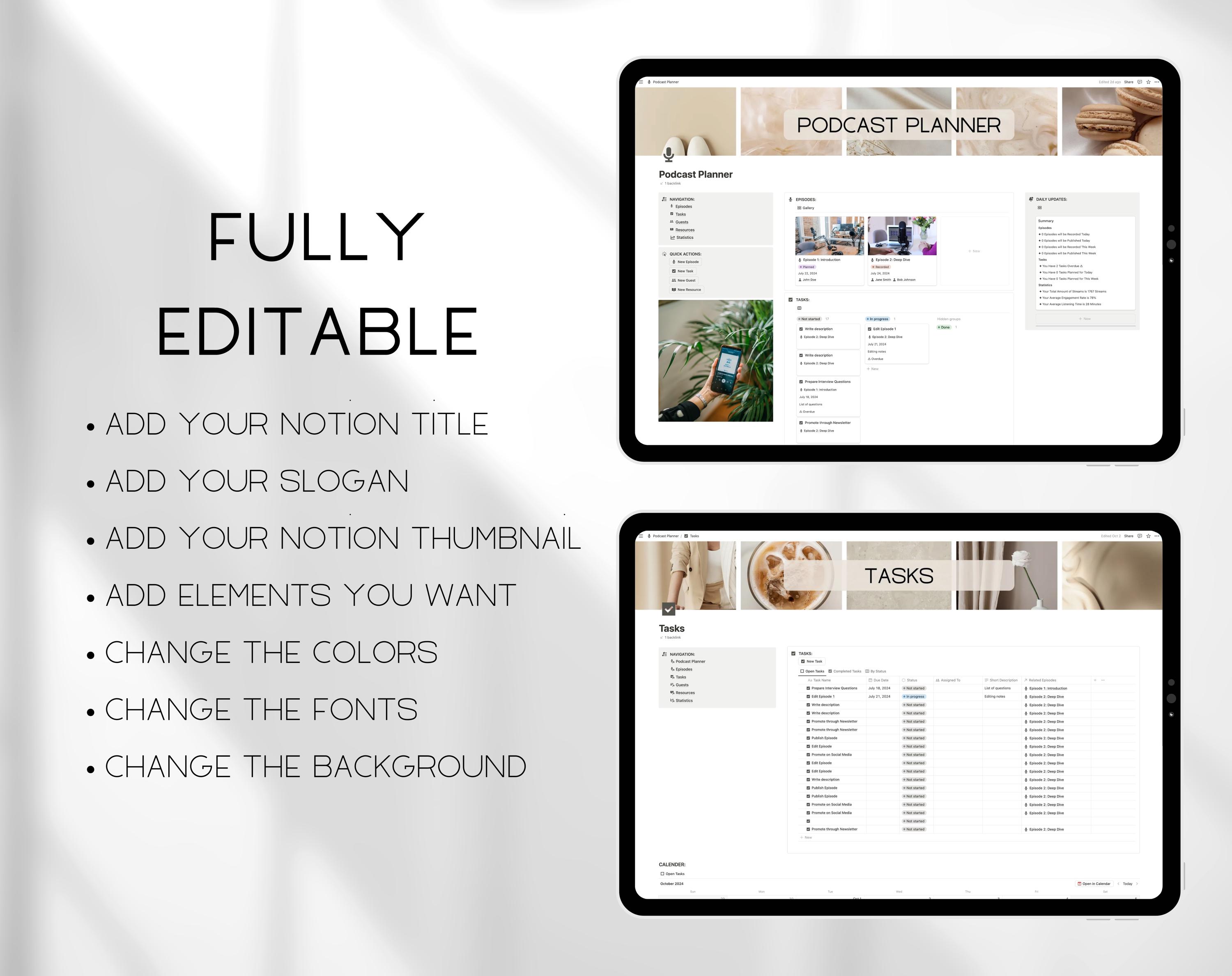Notion Podcast Planner Template, Digital Podcast Tracker Dashboard ...