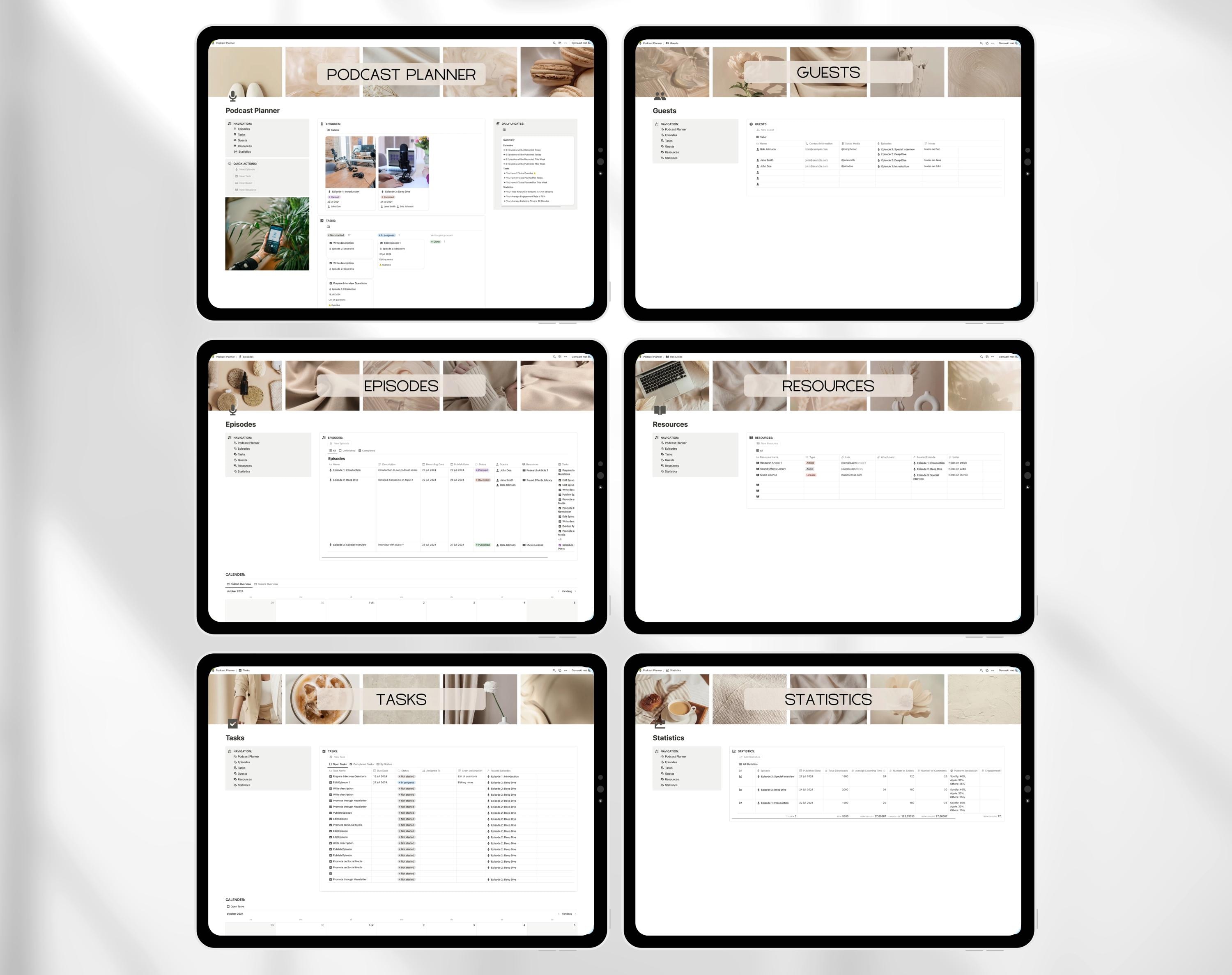 Notion Podcast Planner Template, Digital Podcast Tracker Dashboard ...