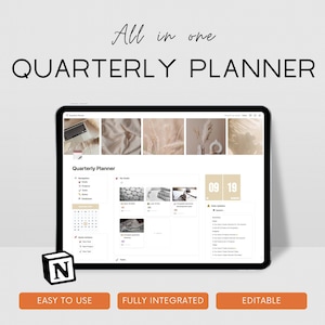 Notion 12 Week Year Planner, 2025 Quarterly Planner, All-in-one Notion Template, Goal Setting Dashboard, Editable Calendar, 90 Day Planner