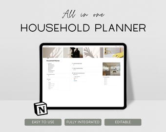Notion-sjabloon huishoudelijke planner, opruimen huishoudelijke takentracker, schoonmaakschema, takenlijst thuisorganisatie, dashboard gezinsklusjes