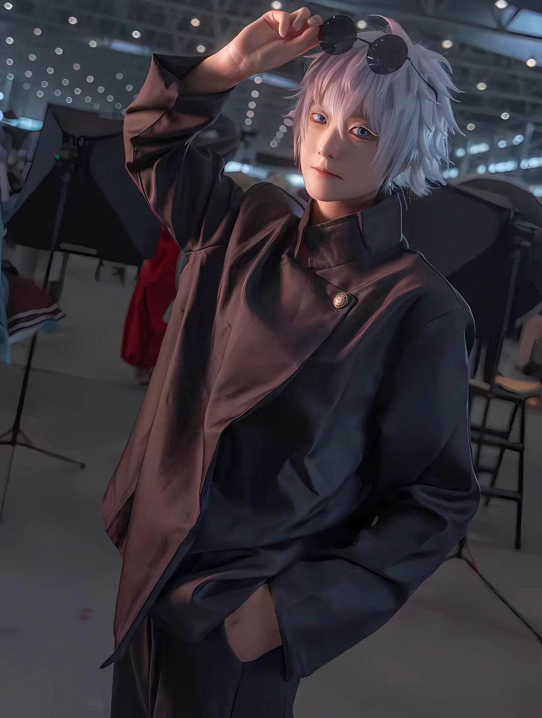 Satoru Gojo Cosplay Outfit With Blindfold And Glasses Jujutsu Kaisen 