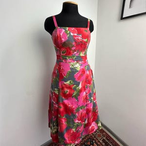 Vintage Laura Ashley Floral Cotton Dress: Detachable Straps, Pockets