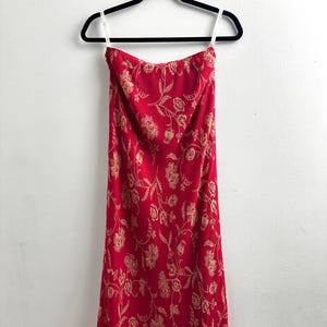 Silk Floral Skirt: Beaded Hem, Romantic Boho Style (Size S)