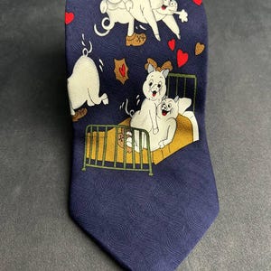 Vintage Rudee Ricco Silk Tie: &quot;Sex Pig&quot; Cartoon Animal Print, Made in Italy