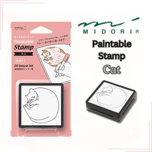 Midori Cat  Pattern Permeable Stamp  oil-based ink 1000 times stamp Japan Stationery DesignPhil