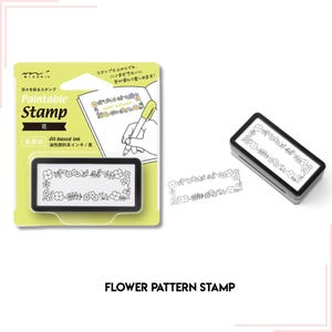 Midori Flower Pattern Permeable Half Stamp  oil-based ink 1000 times stamp Japan Stationery DesignPhil