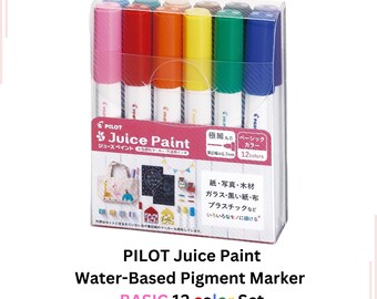 Marqueur pigmenté à base d'eau PILOT Juice, pointe extra-fine 12 couleurs, extra-fin, gras, pointe moyenne