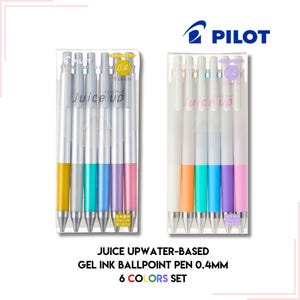 Pilot Gel Pen Juice Up 0.4mm/Ultra Fine Pastel   Metallic / Pastel Color 6 Colors Set  Water-based Pigment Gel Ink Ballpoint Pen Juice Up