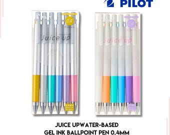 Stylo gel Pilot Juice Up 0,4 mm/Pastel ultra fin métallisé/Couleur pastel 6 couleurs Stylo à bille Encre gel pigmentée à base d'eau Juice Up