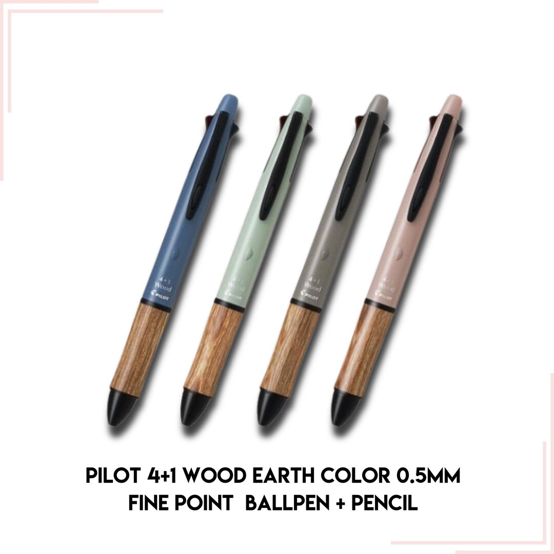 Pilot Wood Multi-function Pen 4+1 Wood Earth Color Acro Ink 0.5mm