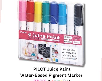 Marqueur pigmenté à base d'eau PILOT Juice Paint Fin, extra-fin, gras, pointe moyenne 8 couleurs