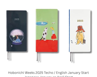 Hobonichi 2025 Planner English Japanese, January April Start  Night Cherry Hiroko Kubota, Please Look after this bear, Keiko Shibata