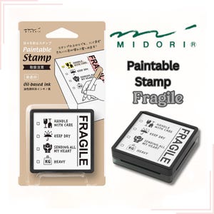 Midori Fragile Stamp Pattern Permeable Stamp  oil-based ink 1000 times stamp Japan Stationery DesignPhil