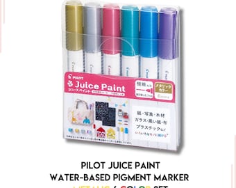 PILOT Juice Paint Water-Based Pigment    Metallic 6-Color Set  Marker Extra Fine Point 12-Color Fine, Extra Fine, Bold, Medium Tip