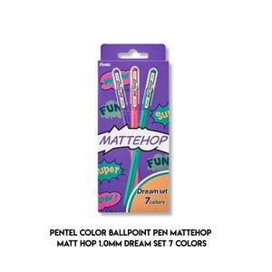 Długopis Pentel Color Ballpoint Pentel MatteHop 1,0 mm Dream Set 7 kolorów K110-V7STCMatt Hop 1,0 mm Dream Set 7