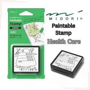Midori Health Care Condition Tree Design Stamp  Pattern Permeable Stamp  oil-based ink 1000 times stamp Japan Stationery DesignPhil