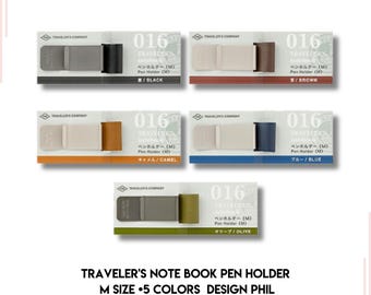 Traveler's Notebook Leather Pen holder Clip M size 5 colors  Design Phil