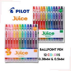 PILOT Gel Pen Juice 12 Color Set 0.3mm 0.5mm Vivid Colors Pigment in Water Resistant 0.38mm 0.5mm
