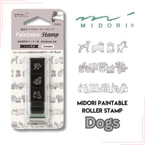 Midori Stamp Dog and Landscape  Pattern  Paintable Roller Stamp DesignPhil Self inking Stamp   New Release  2025