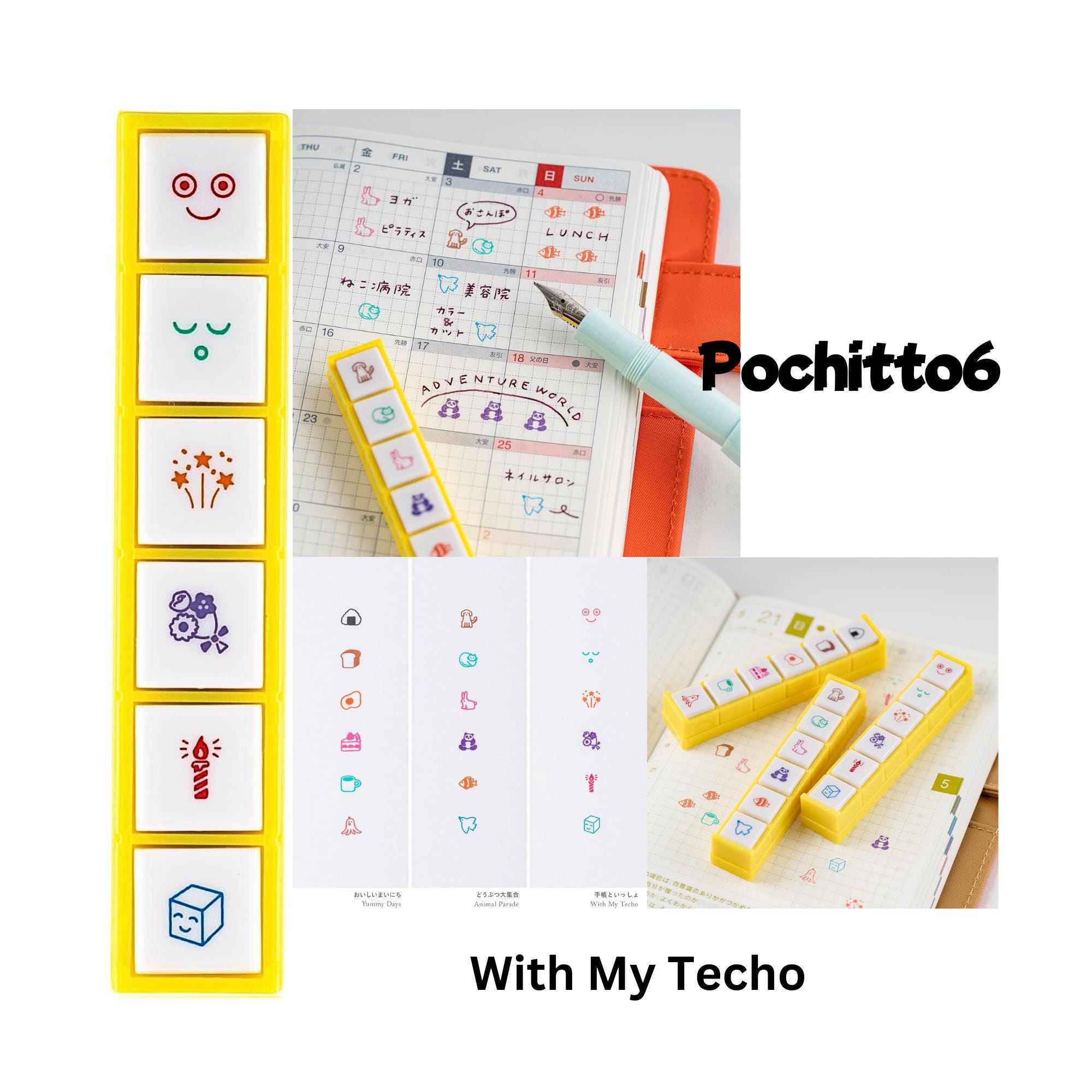Hobonichi Kodomo No Kao X Hobonichi Pochitto6 Push-button Stamp/animal ...