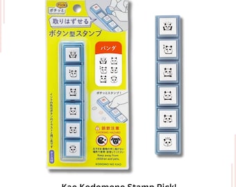 Kao Kodomono Stamp Pick! Panda Pattern Easy Self Inking Stamps One Push Stamps Can be stamped approximately 1,000 times