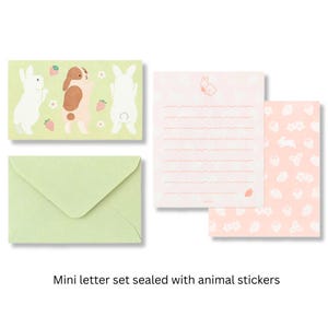 Juego de cartas Midori Mini selladas con pegatinas de animales, juego de cartas con diseño de conejito, nuevo lanzamiento, lindo diseño de papelería japonesaPhil
