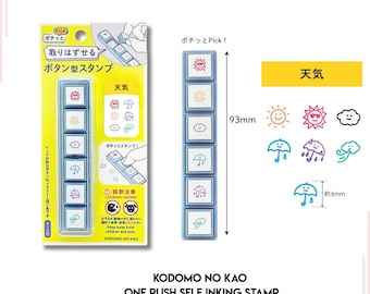 Kodomo no Kao Stamp Pick! Weather Pattern Easy Self Inking Stamps One Push Stamps Can be stamped approximately 1,000 times