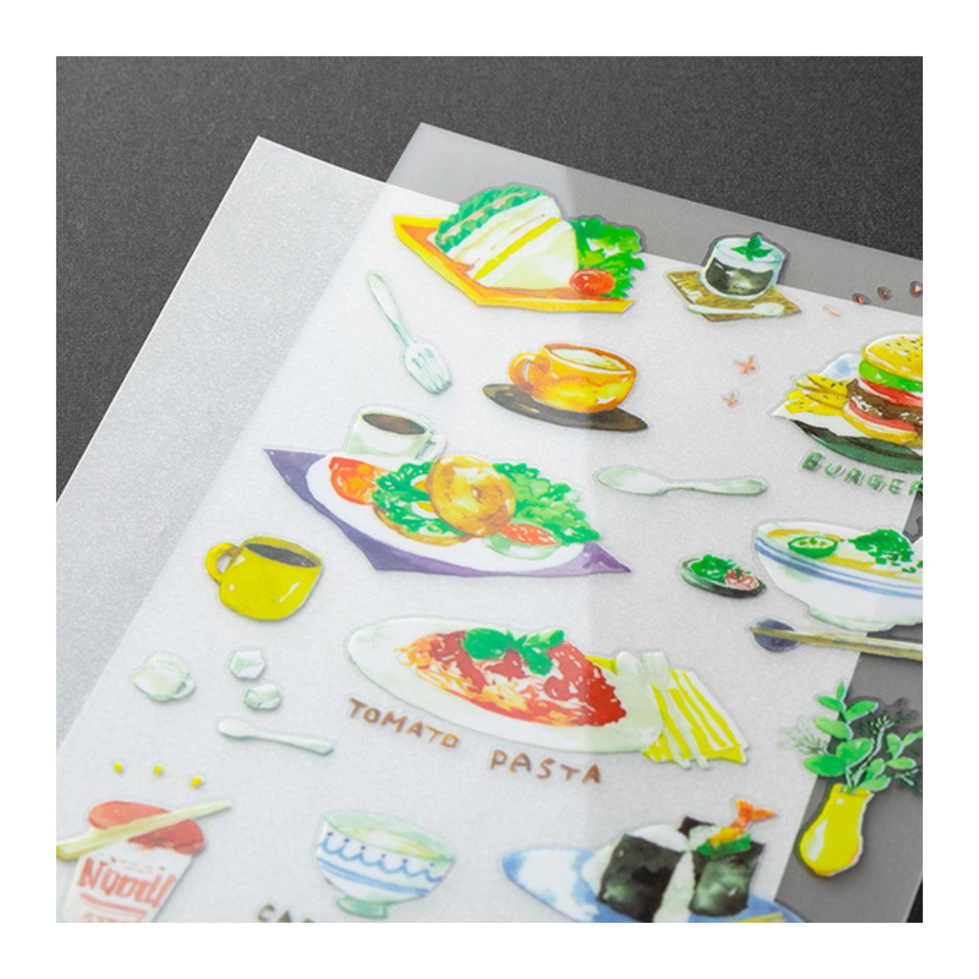 Midori Meals Rabbit Notebook Aufkleber – 140 Stück, Repositionierbar, Rosa/gelb, Cartoon-Stil, 18x8,5 Cm