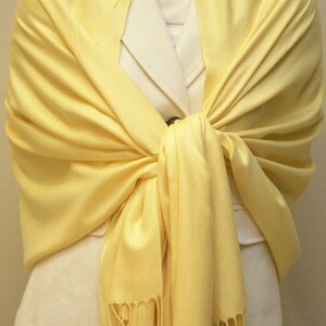 Sale slightly defect soft light yellow scarf, bridesmaid wrap, bridal shawl, bridesmaids gifts personalized image 2