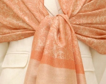 Light yellow and orange paisley shawl, scarf, wrap for bridesmaids gifts, bridal party, weddings gift, gifts, mothers day