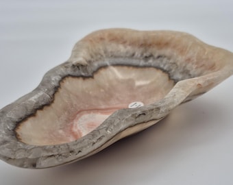 Mexican onyx calcite crystal bowl