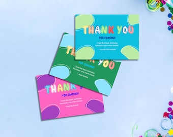 Carte de remerciement personnalisée pour anniversaire d'enfant (fichier numérique)