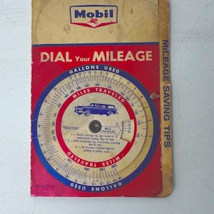 Vintage 1950s Mobil Gas Mileage Calculator: Pegasus Booklet, Dearborn MI