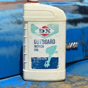 Vintage DX Outboard Motor Oil Bottle: 1978-1983 Display Collectible