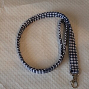 Blue Lanyard / Gingham Lanyards /Key Lanyards/ID Badge Holders/Cute Lanyards/ Keychains/Nurse Lanyards /Fabric Lanyards / Gifts for Under 10 image 2