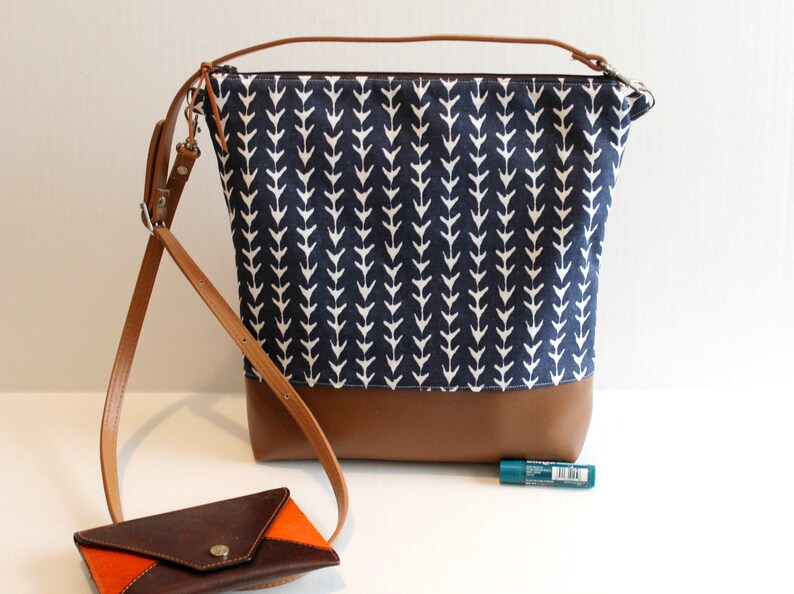 Crossbody Bag Simple Crossbody Bag Blue White Crossbody Etsy
