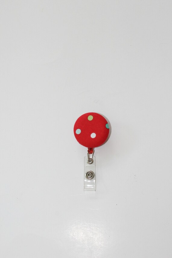 Red Retractable ID Badge Holder Reel Fabric Button Polka Dots Id Reel Nurse  Badge Reel Badge Holder ID Holder Fabric Reel Holder -  Canada