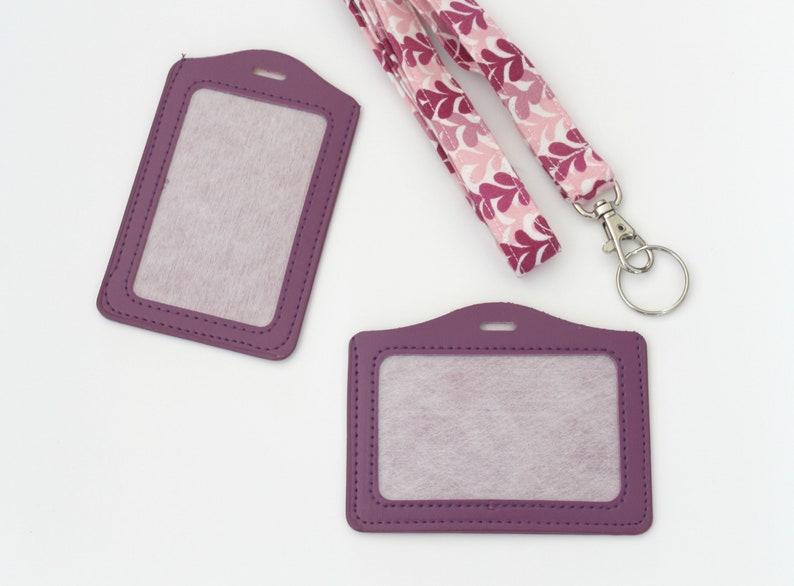 Purple Badge ID Holder / Vinyl Vertical Holder / Purple ID Etsy