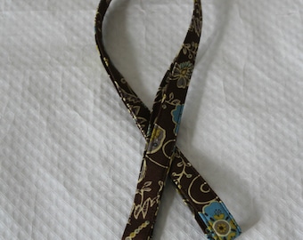Lanyard Floral / Brown Lanyard / Insignia Lanyard / Llavero / Llave Lanyard / ID Badge Holder / Poppy Flowers / Teacher Lanyard / Badge Lanyard