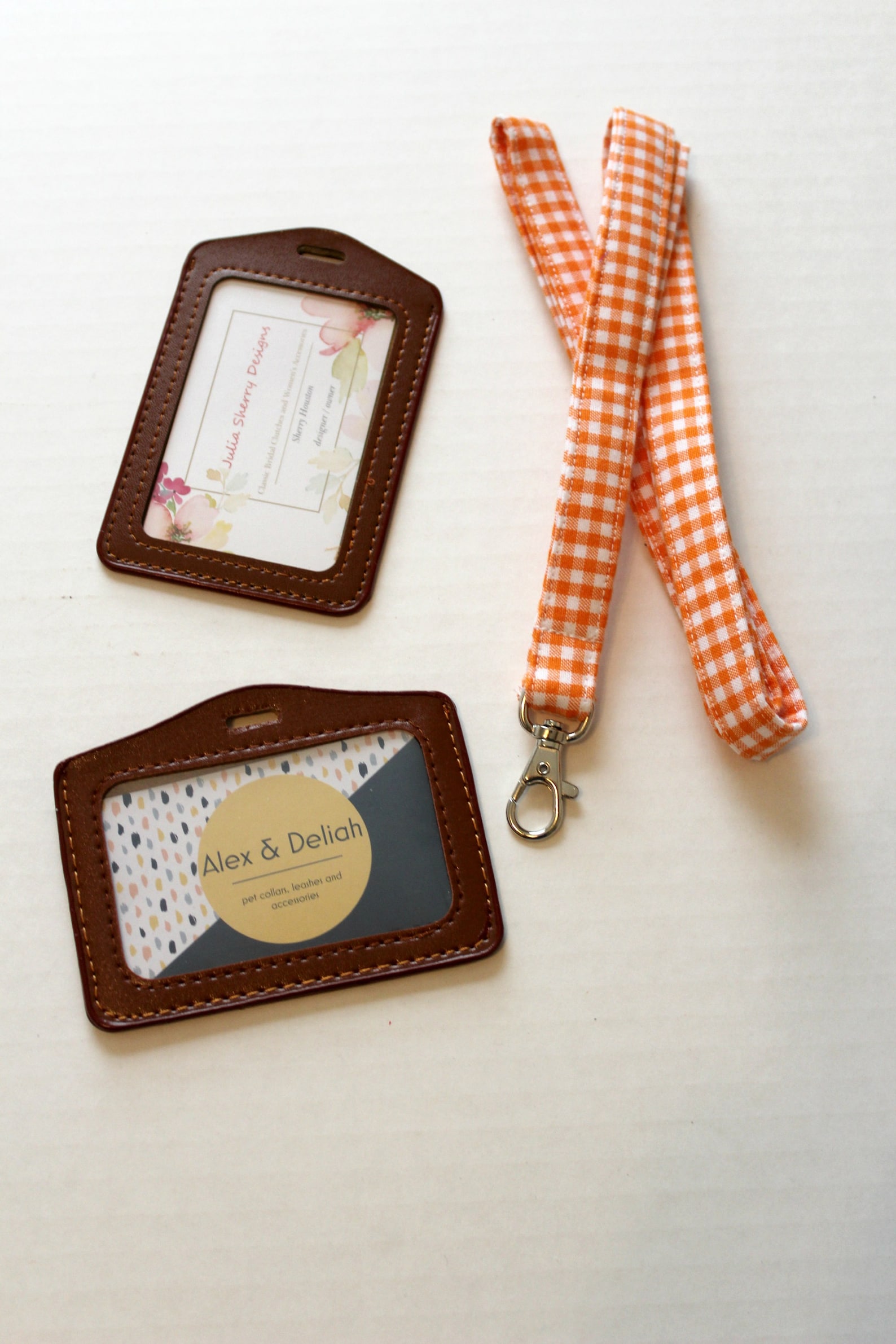 Badge ID Holder / Vinyl Vertical Holder / Brown ID Badge / Etsy