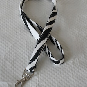 Zebra Lanyard / Black White Lanyards/Lanyards/ID Badge Holders /Cute Lanyards/Keychains/Nurse Lanyards /Fabric Lanyards / Gifts for Under 10