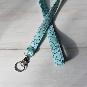 Blue Lanyard, Floral Lanyard, Keys Lanyard, Badge Lanyard, Nurse Lanyards, Badge Holder, Fabric Lanyards, Teacher Lanyards, Gifts Under 10