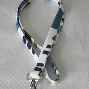 Blue White Lanyard / Animal Print Lanyard / Key Lanyard/ID Badge Holder/Key Chain Lanyard/Teacher Lanyard/Pretty Lanyards/Gifts for Under 10