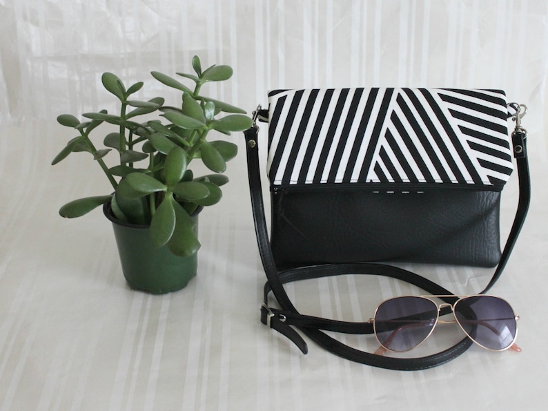 Boho Bag Gifts for 50 Black Crossbody Bag Handbag JULIA CrossBody Purse Every day Purse Foldover Crossbody Bag Simple CrossBody Bag